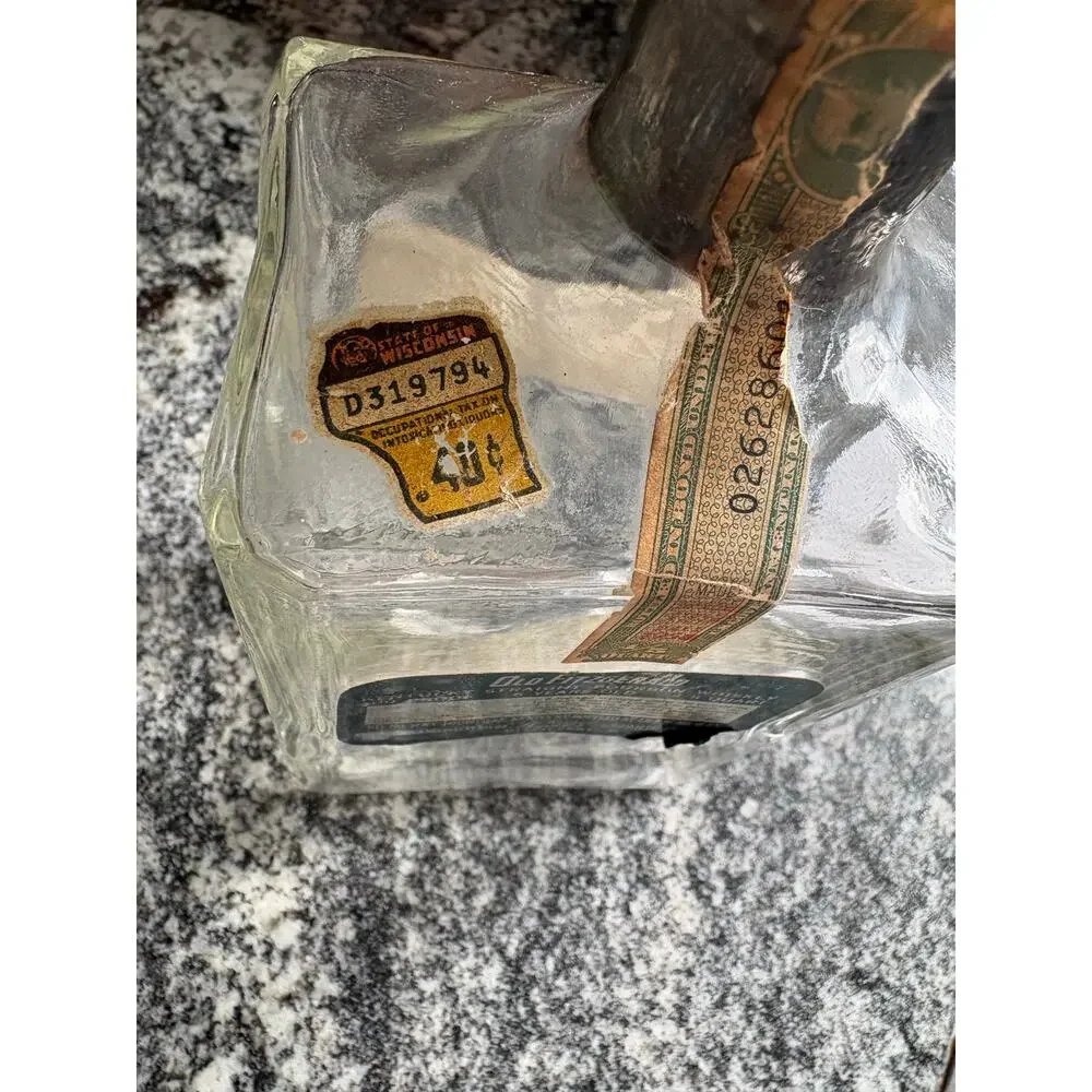 Vintage 50s/60s Old Fitzgerald 6 Year Straight Bourbon Whiskey Decanter Bottle